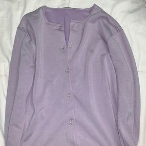 Ralph Lauren lavender cardigan.